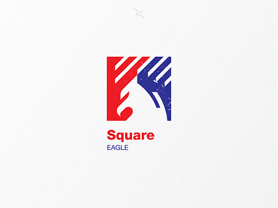 Square Eagle abstract animal blue branding colorful design eagle red