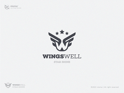 Wings abstract branding colorful design internet logo modern simple star website wings