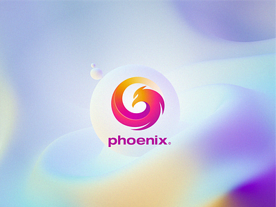 Phoenix Logo abstract animal bird branding colorful fire flying gradient magic mytologhy phoenix simple wings yellow