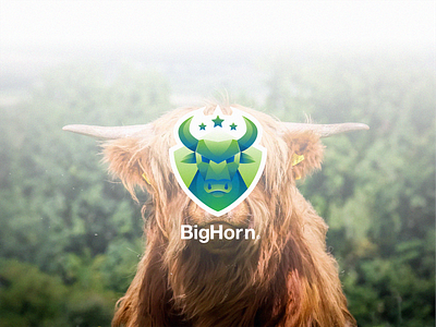 Big Horn abstract animal big horn branding bull design green illustration