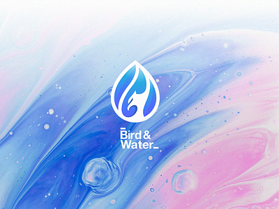 Water Bird abstract animal bird blue branding colorful design drop droppled eagle gradient modern simple water