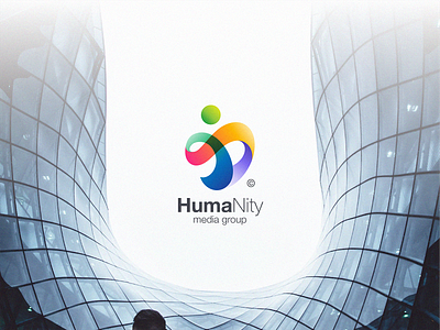 Humanity abstract branding colorful community design group human illustration infinity media modern simple