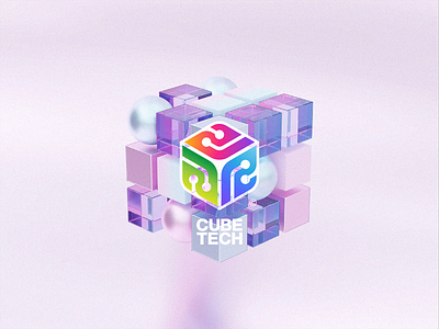 cube abstract box branding colorful cube design illustration logo modern simple tech