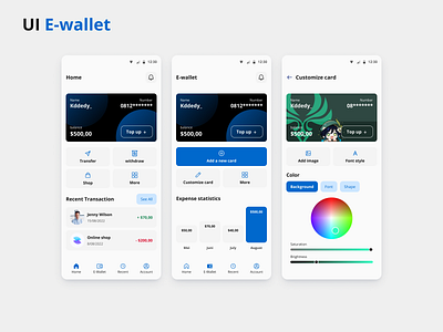 E-wallet app bank design e wallet finance ui wallet