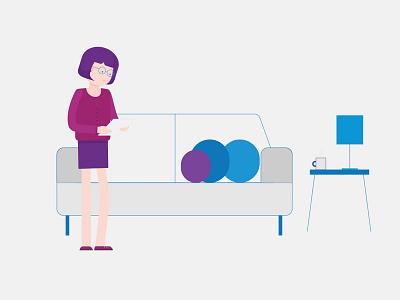 Living Room character design explainer explainer video vector