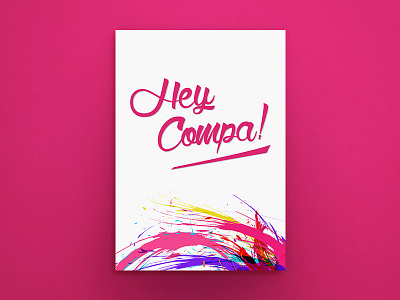 Hey Compa! colors flyer fount indesign logo pinck poster