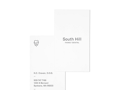 South Hill Family Dental business cards cards dental dentist logo paper print