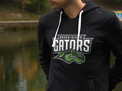 Green River Community College Gators alligator brand branding gator green logo river