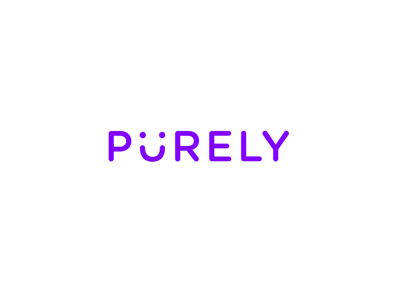 Purely art brand branding kids logo smile wordmark