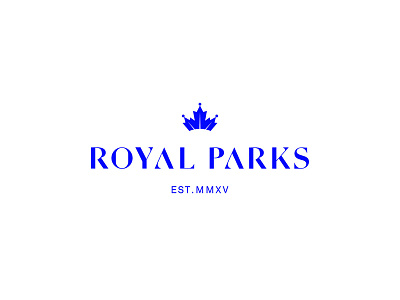 Royal Parks blue brand branding crown icon leaf logo park royal