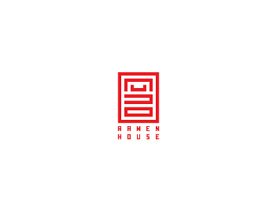 Nudo Ramen House brand branding japanese logo modern noodles ramen red