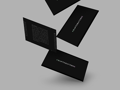 Chapter & Verse brand branding business cards cards foil holograph story