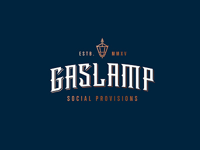 Gaslamp Social Provisions brand branding drinks food gaslamp logo pub restaurant