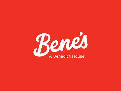 Bene's Benedict House benedict brand branding eggs logo script type typography