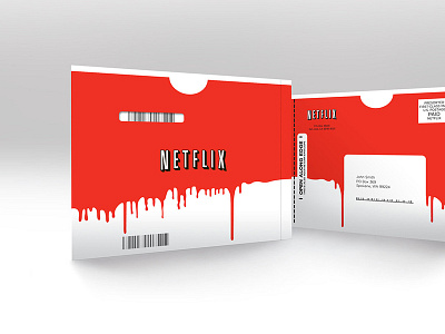 Netflix brand branding dvd mailer netflix red