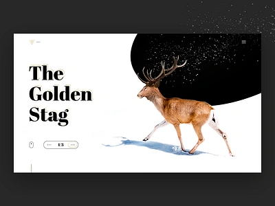 The Golden Stag animal clean concept deer golden interface landing minimal stag ui web web design