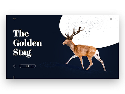 Dark Golden Stag clean concept deer golden interace minimal stag ui web web design