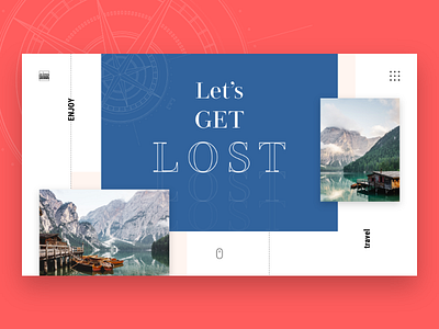Let's Get Lost Homepage boat clean earth freebbble freebie interace lake minimal mountain planet sights sightseeing tourism travel traveller travelling ui web web design world