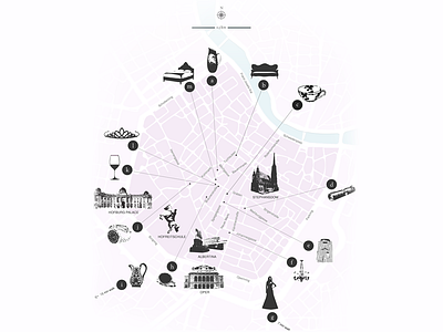 Map Illustration design illustration luxury map pink shopping