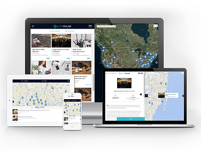 CityPulse event website design design flat map responsive ui ux website