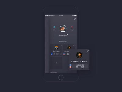 Dark Ui for a chat app chat app dark ui profile page