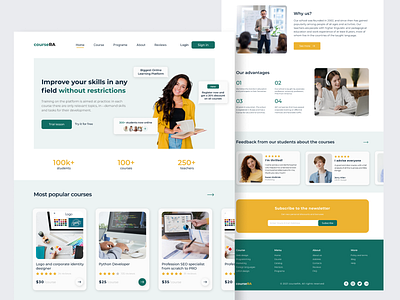 e-Learning Landing Page app courses design e learning graphic design landing page logo online online learning online school online teaching onlineclass teaching typography ui ux web design web landing page