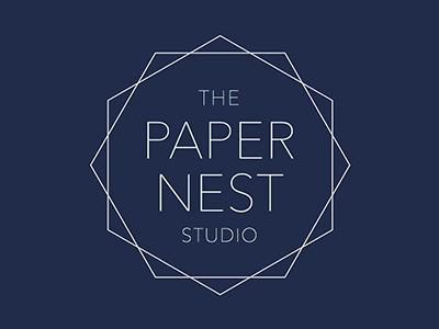 The Paper Nest Studio badge brand branding clean flat geometric logo minimal minimalistic modern