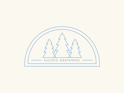 Pacific Northwest badge design line minimal northwest pacific pines travel