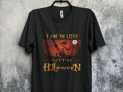 I AM IN LOVE WITH HALLOWEEN TYPOGRAPHY T-SHIRT DESIGN amazone t shirts clothing clothing design custom t shirt design design fashion design graphic design graphic t shirt halloween halloween t shirt design illustration t shirt design tee tshirtdesign typography t shirt design