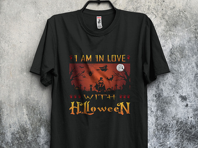 I AM IN LOVE WITH HALLOWEEN TYPOGRAPHY T-SHIRT DESIGN