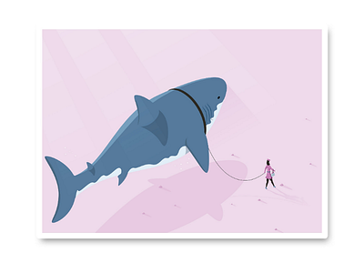 Walk the Shark artist digital drawing fashion graphicdesign illustration minimalistic postcard poster ux