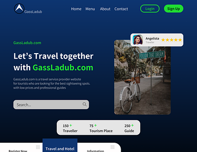 Simple Landing Page branding design landingpage travel typography ui ux