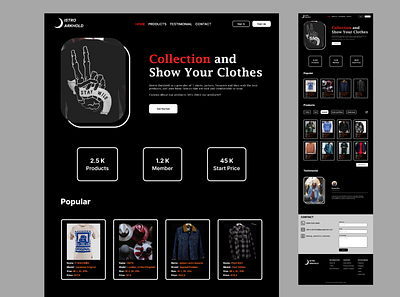 Website Distro Darkhold application branding distro e commerce graphic design home landingpage t shirt typography ui website
