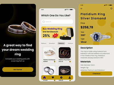 Mobile App Jewelery app branding design e commerce jewelery mobile mobileapp ring store typography ui ux
