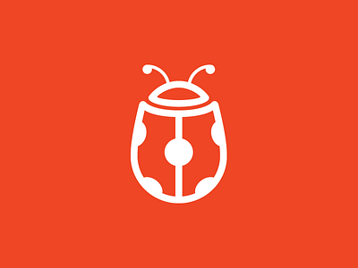 Ladybug Logo Idea antennae bug dots icon insect ladybug line logo red vector white