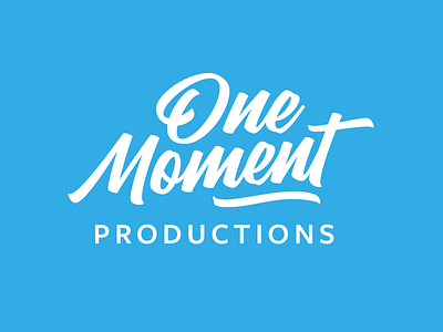 One Moment Productions logo logotype moment one photography productions script text video