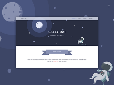 Astronaut and the Moon astronaut flat design illustration moon outer space space stars ux portfolio