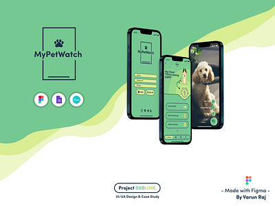 My Pet Watch - Project Sublime aesthetic app appdesign casestudy cats concept design dogs lime logo matte pets petwatch sublime sublime design