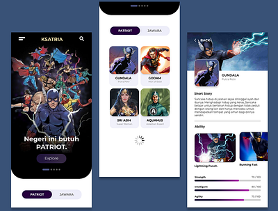 Ksatria App adobe illustrator adobe xd branding mobile mobile app mobile design mobile ui mobile uiux mockup