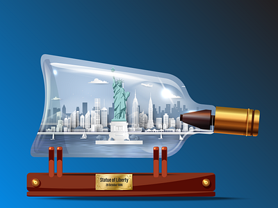 NFT's Project - Statue of Liberty as NFT - Timeless Bottle app branding design graphic design icon illustration logo ui ux vector