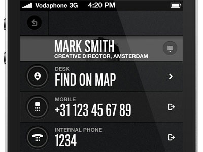 Internal Contacts App - Contact Detail View