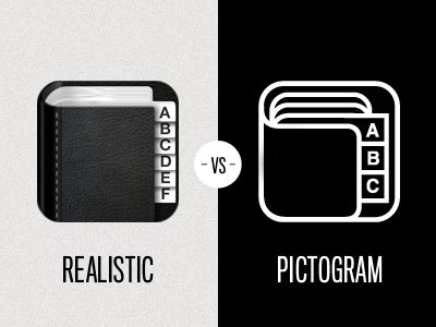 Icon - Realistic vs Pictogram app icon