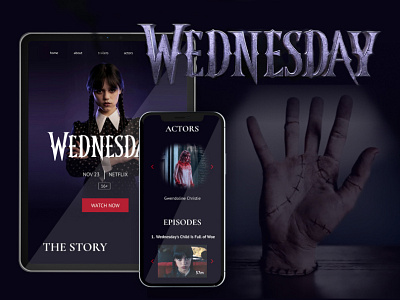 Website design for Wednesday design film landing series site ui web webdesign website wednesdya