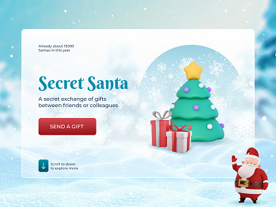 Secret Santa shot christmas design landing new year santa site ui uiux web webdesign webpage website