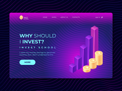 Invest school website | main page design