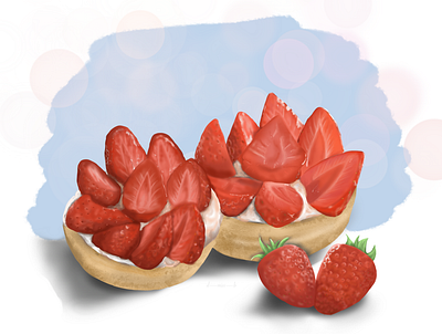 Strawberry’s paradise🍓🍓🍓 artist design digital art digital draw digital illustration digital illustrator digital painting drawing food illustration procreate strawberry strawberry cupcakes