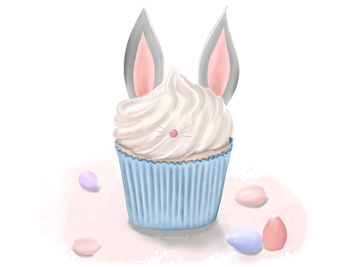 Happy Easter artist bunny cupcake design digital art digital draw digital painting drawing easter illustration procreate illustrator