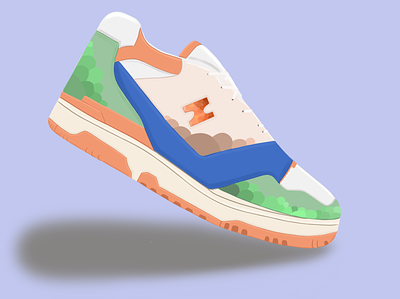 Sneackers artist branding design digital art digital draw digital painting drawing illustration new balance shoes shoes illustration sneakers
