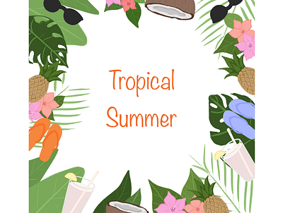 Tropical summer artist branding design digital art digital draw digital painting drawing illustration logo packaging