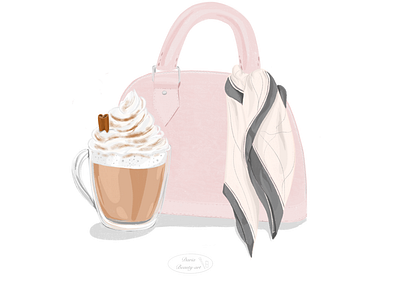 Pumpkin spice latte artist beauty branding cosmetics design digital art digital draw digital painting drawing fashion illustration mode